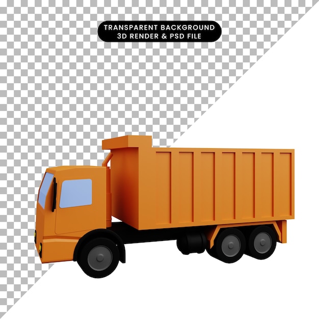 3d illustration of transportation truck