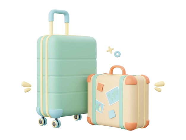 3d 旅の荷物のイラスト