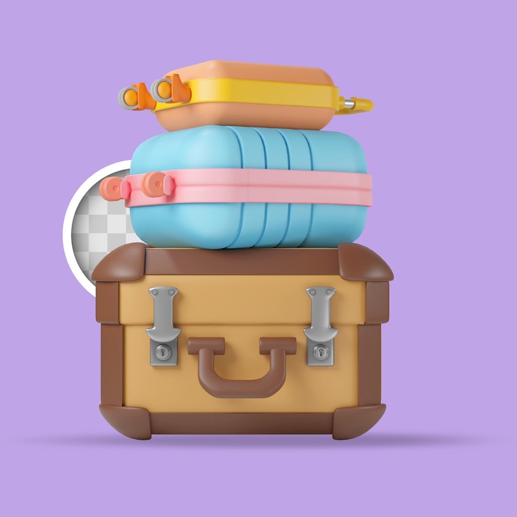 旅行スーツケースの3dイラスト