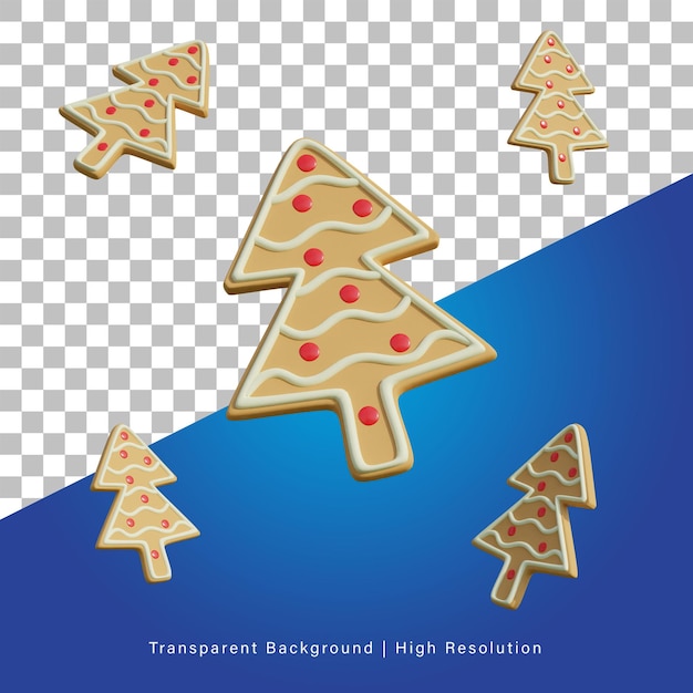 3d illustration of tree gingerbread