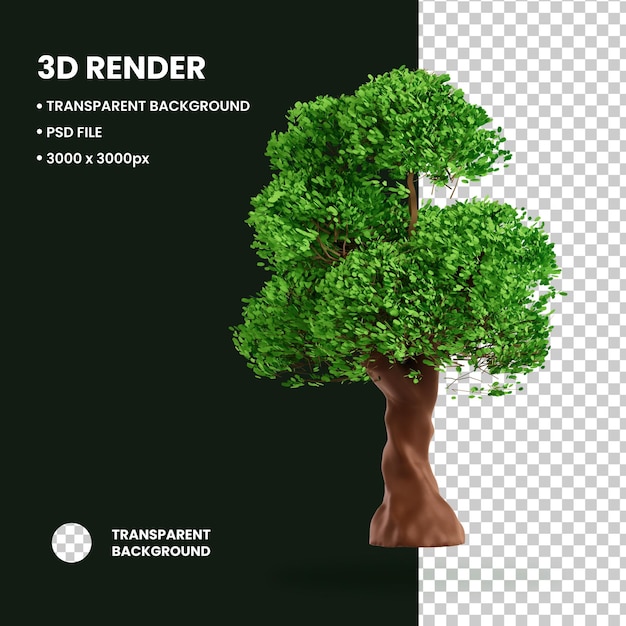 Illustrazione 3d oggetto albero