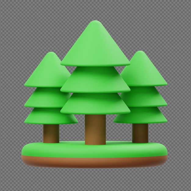 3D illustration of trees