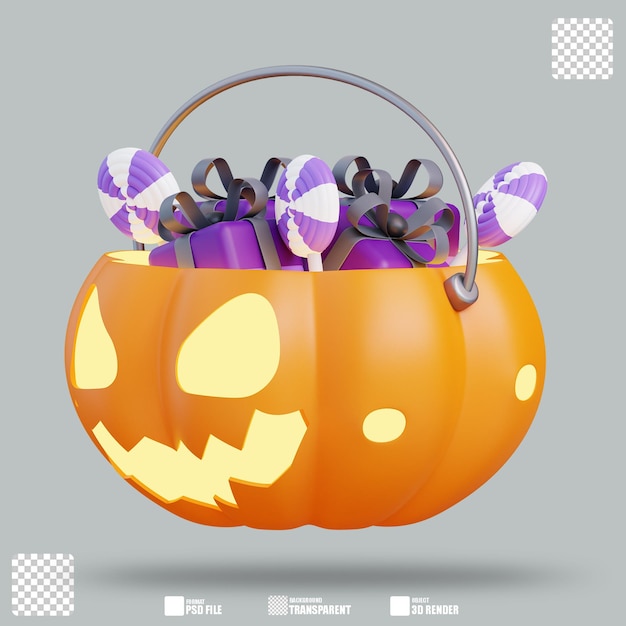 PSD 3d illustration trick or treat 2