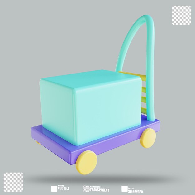 3d illustration trolley 3