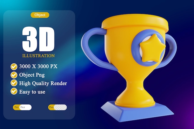 PSD illustrazione 3d trofeo 2