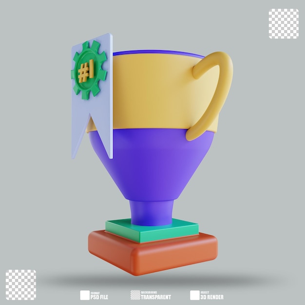 Illustrazione 3d trofeo 2