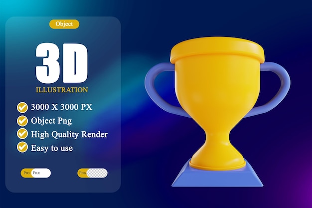 PSD 3d illustration trophy 4