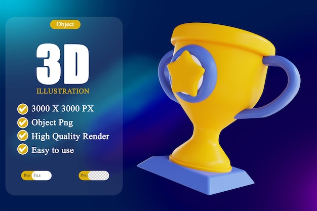 PSD 3d illustration trophy