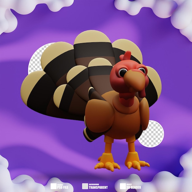 PSD 3d illustration of turkey chicken 2