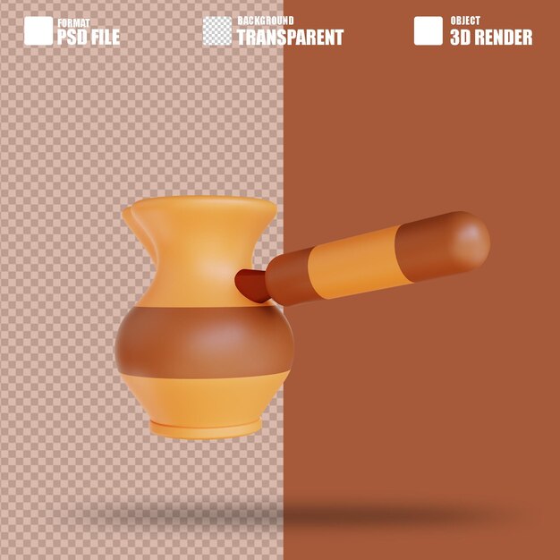 3d illustration turkish cezve coffee 2