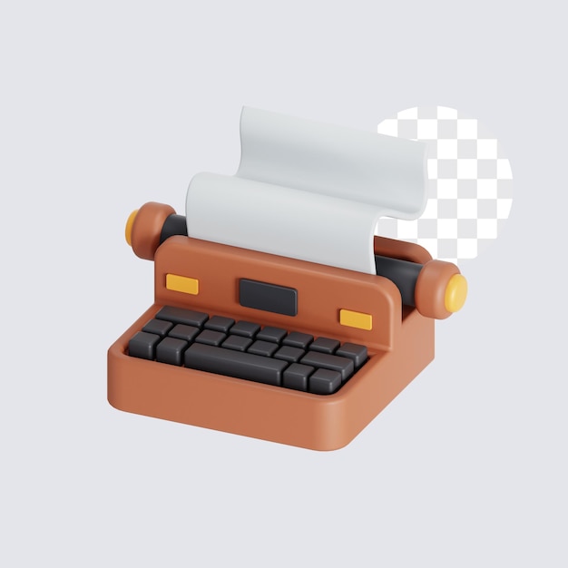 3D illustration of Typewriter for reporting