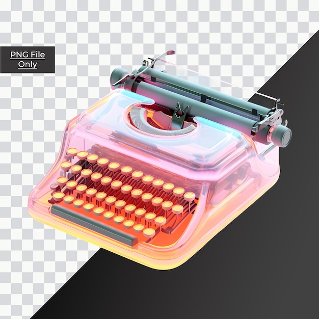 PSD 3d illustration typewriter with german keyboard layout isolated