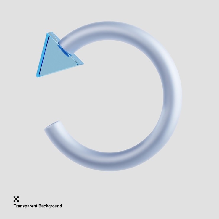 PSD 3d illustration of undo action in graphic design app interface