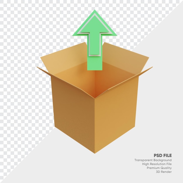 Illustrazione 3d della casella di caricamento