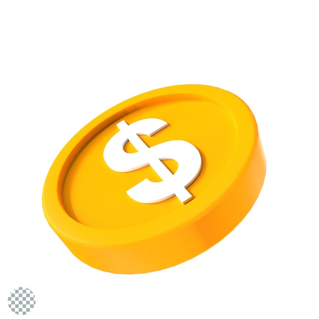 3d illustration USA currency Dollar coin icon money 3d render