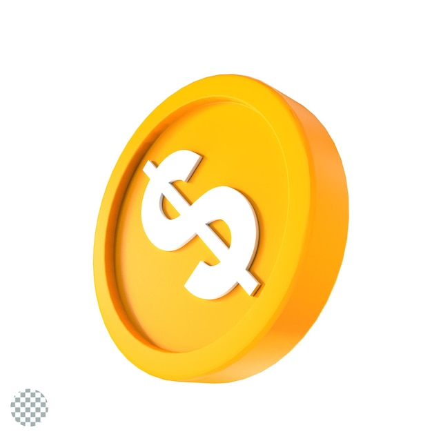 3d illustration USA currency Dollar coin icon money 3d render