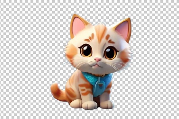 PSD illustrazione 3d un personaggio chibi gatto molto carino