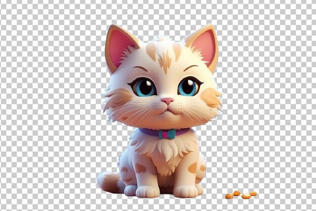 PSD 3d illustration of very cute cat chibi