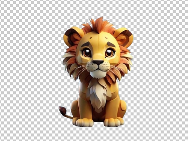 3d illustration a very cute lion chibi character