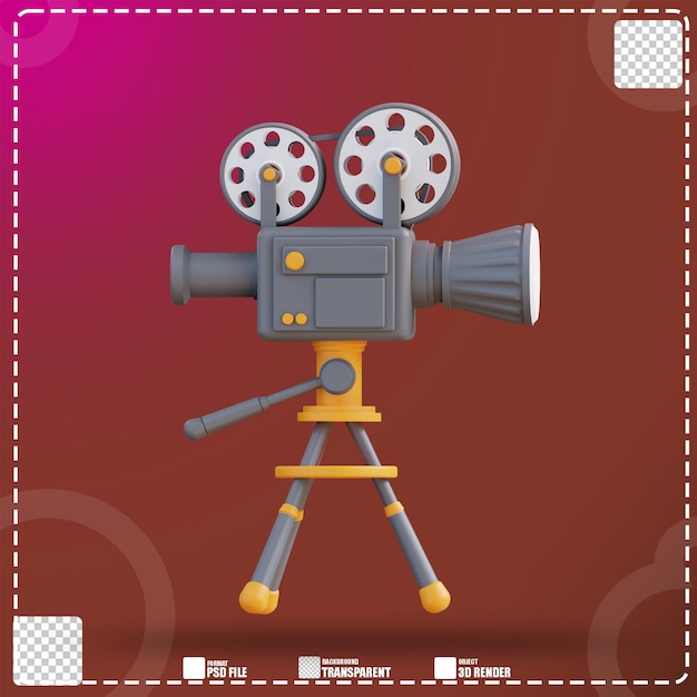 PSD 3d illustration video shooting camera roll 3