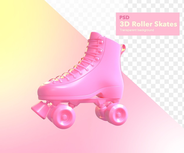 PSD 3d иллюстрация vintage roller skate glam