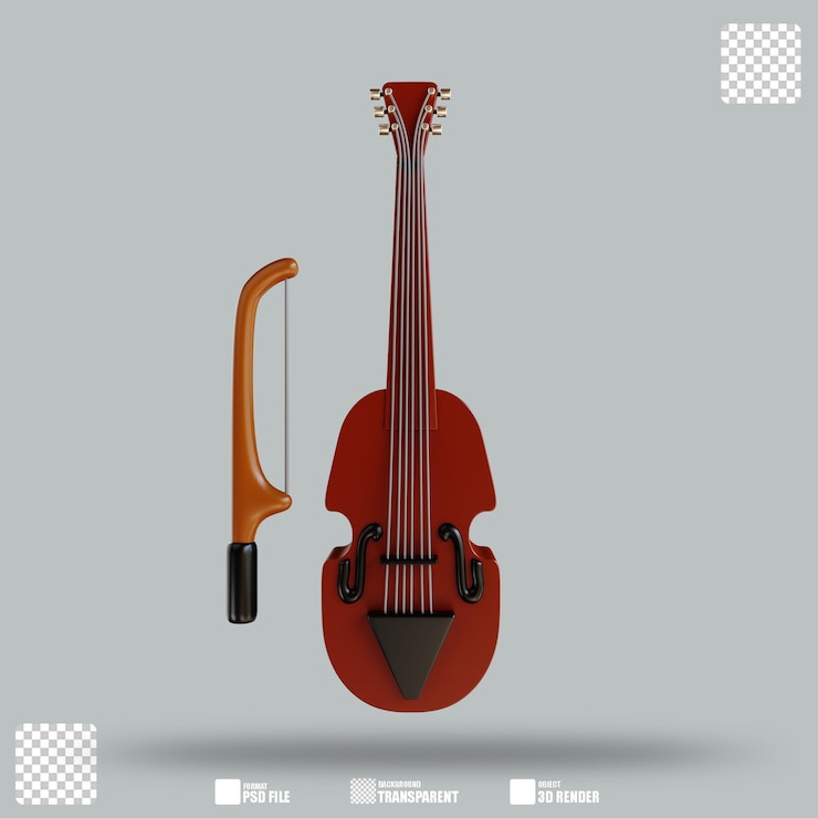 PSD 3d illustration violin