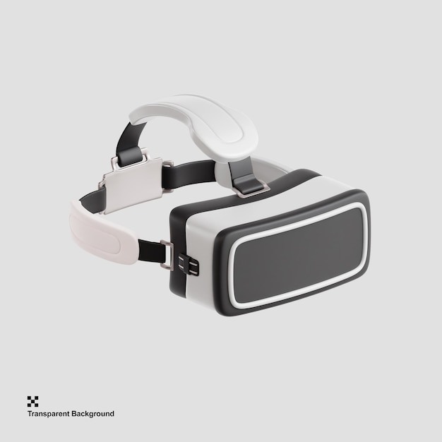 스마트 안경으로 가상 현실과 증강 현실의 3D 일러스트레이션
