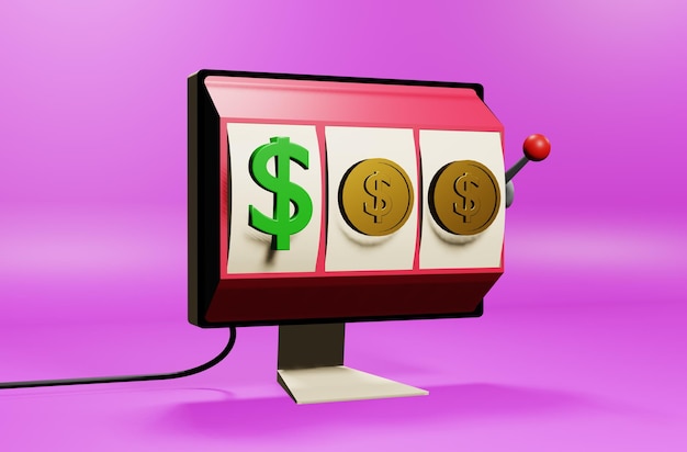 PSD 3d illustration of virtual gambling and casinos for your projects