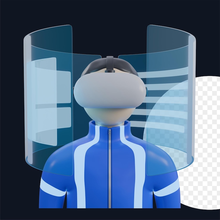 PSD 3d-иллюстрация устройства виртуальной реальности