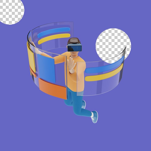 3D иллюстрации концепции гарнитуры виртуальной реальности