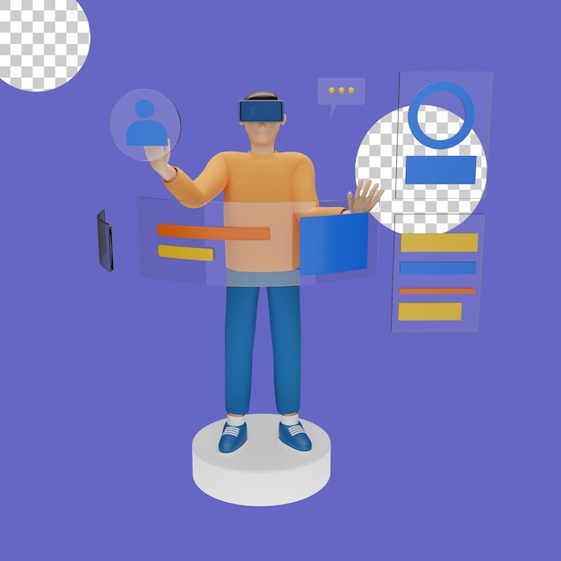 3D illustration of Virtual reality headset concept