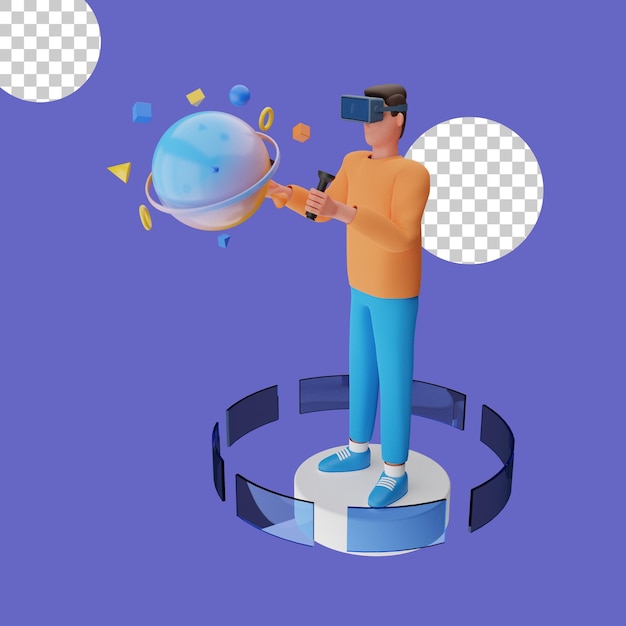 PSD 3d illustration of virtual reality headset concept