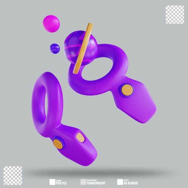 PSD 3d illustration vr gaming controller 2