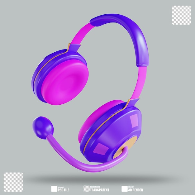 PSD 3d-иллюстрация vr gaming headphone 2