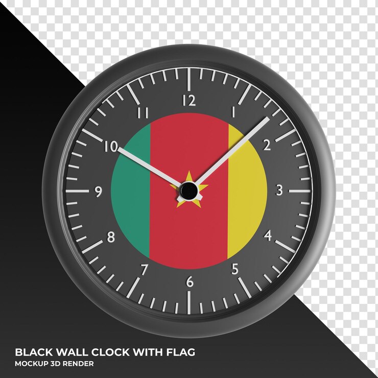 PSD 3d illustration of the wall clock with the flag of canada