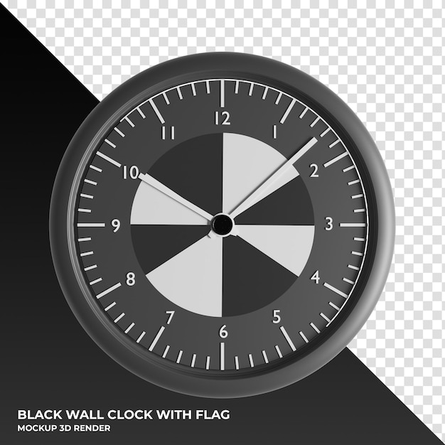 PSD 3d illustration of the wall clock with the flag of chad