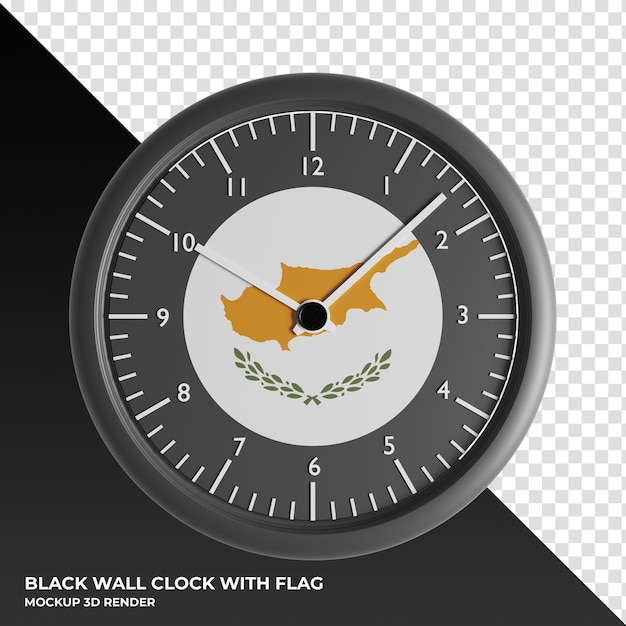 3d illustration of the wall clock with the flag of czech republic