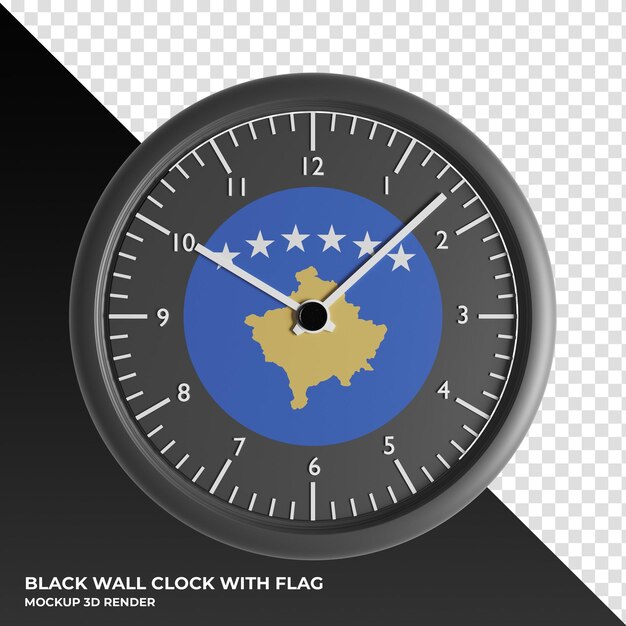 3d illustration of the wall clock with the flag of kyrgyzstan