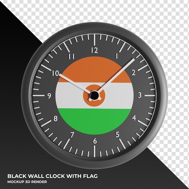 3d illustration of the wall clock with the flag of niue