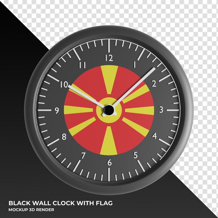 PSD 3d illustration of the wall clock with the flag of norway