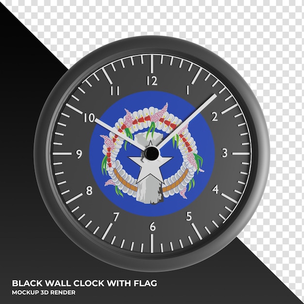 PSD 3d illustration of the wall clock with the flag of ohio