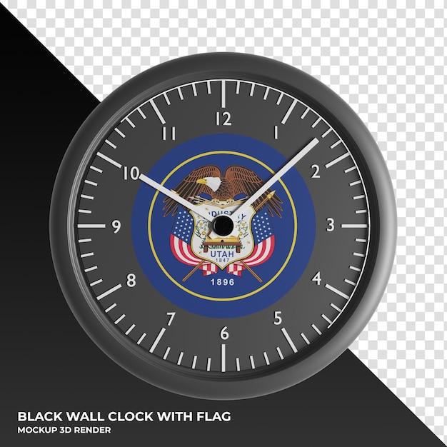 3d illustration of the wall clock with the flag of uzbekistan
