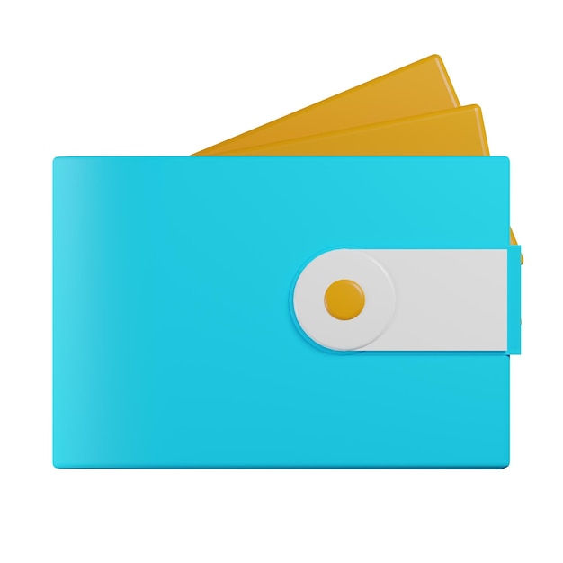 PSD illustrazione 3d dell'icona del portafoglio