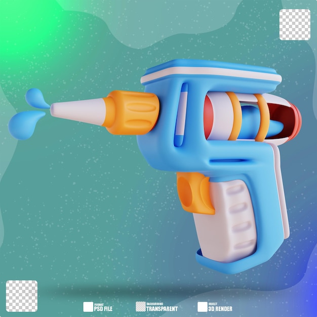 3d illustration water gun toy