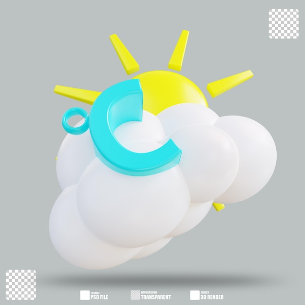 PSD illustrazione 3d meteo app 3