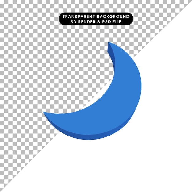 PSD 3d illustrazione icona del tempo luna notte