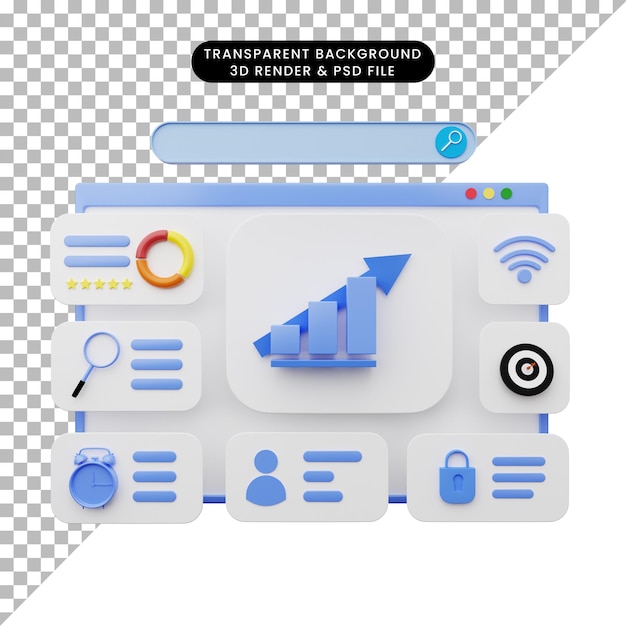 3d illustration of web user interface illustration