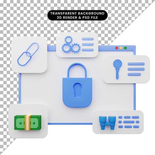 3d illustration of web user interface illustration