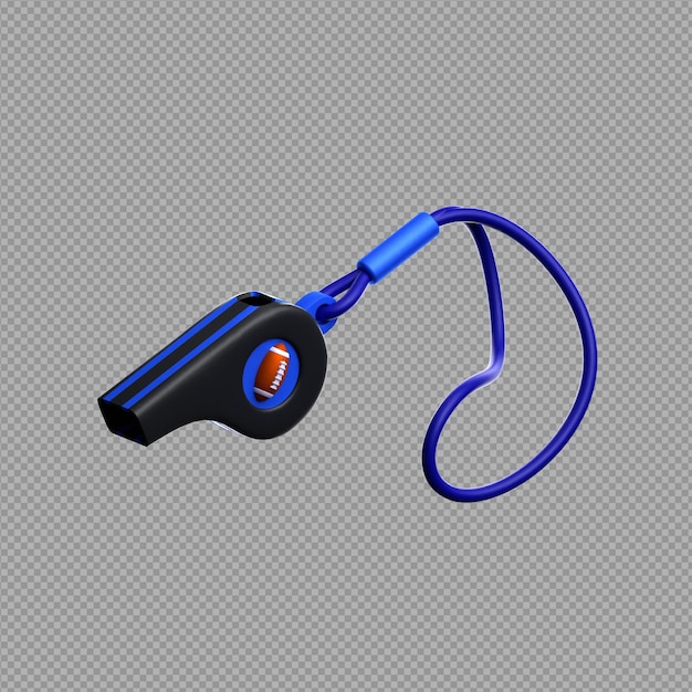 PSD 3d illustration of a whistle with clear background