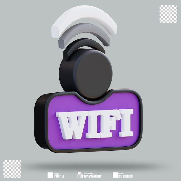 3d illustration wifi 3